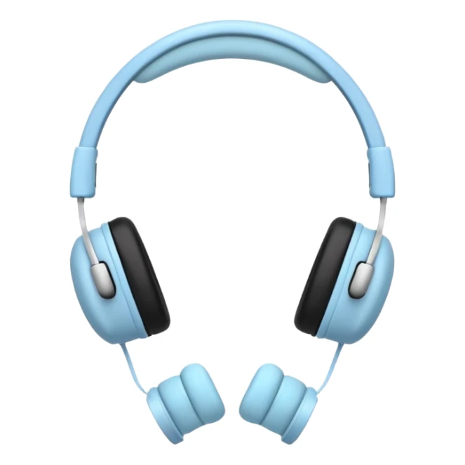 🎧 with pastel blue bows right on top of both ear cups sticker