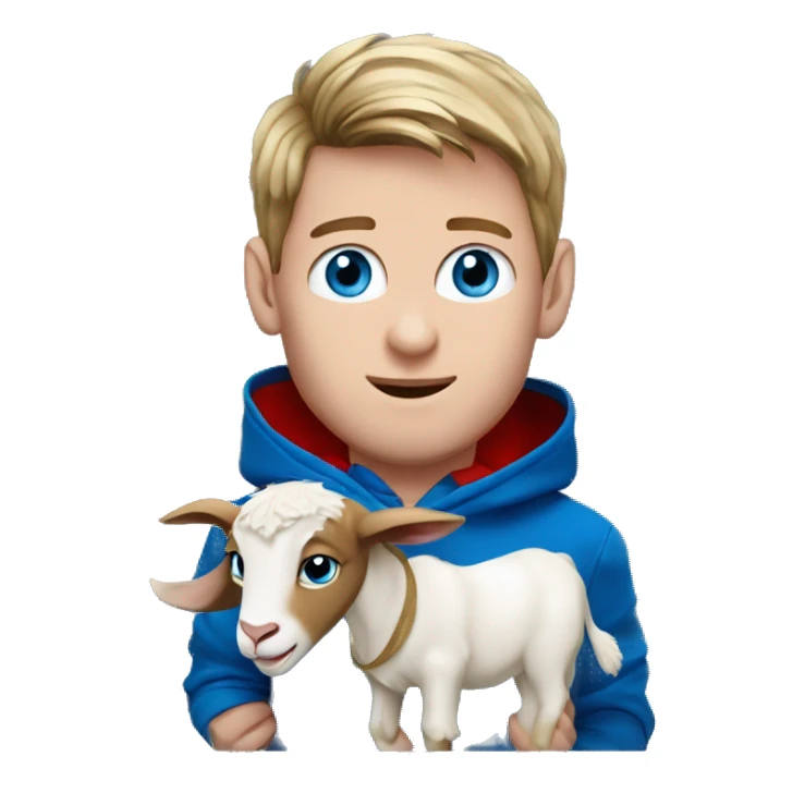messi with a goat, blue eyes, puma hoodie  sticker