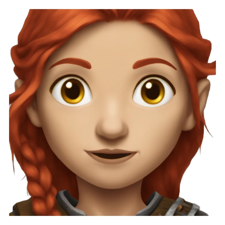 Fantasy female rogue halfling with red hair and rat sticker