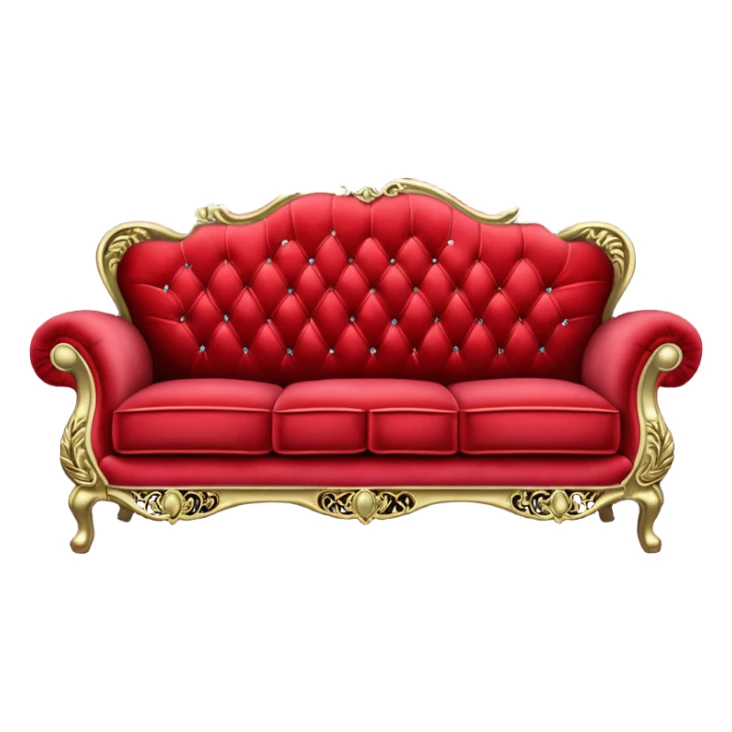 Vintage velvet red sofa with rhinestones buttons sticker