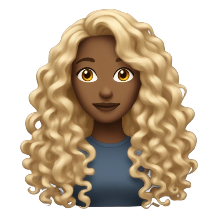 Gorgeous light brown woman with blonde long curly hair  sticker