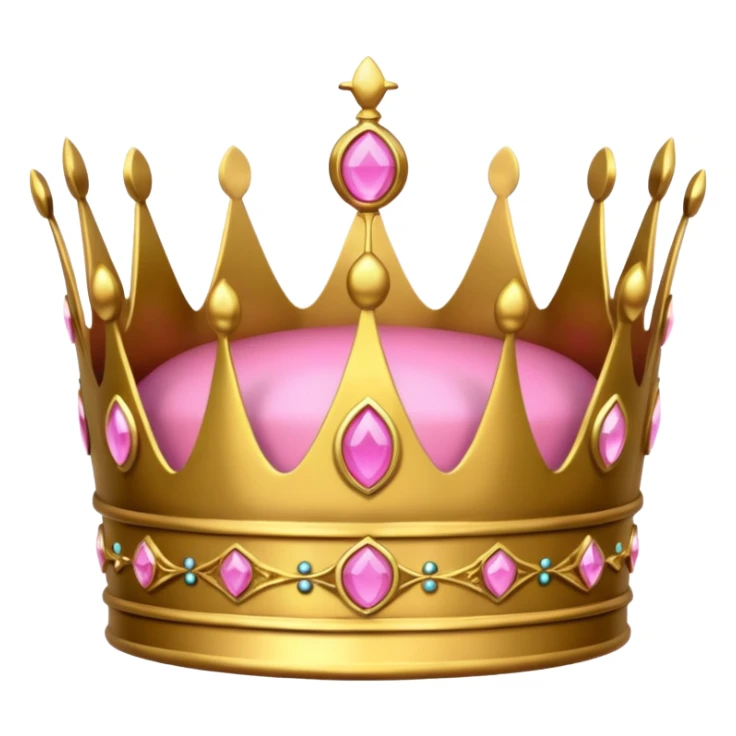 golden crown with pink detail, luxurious  sticker