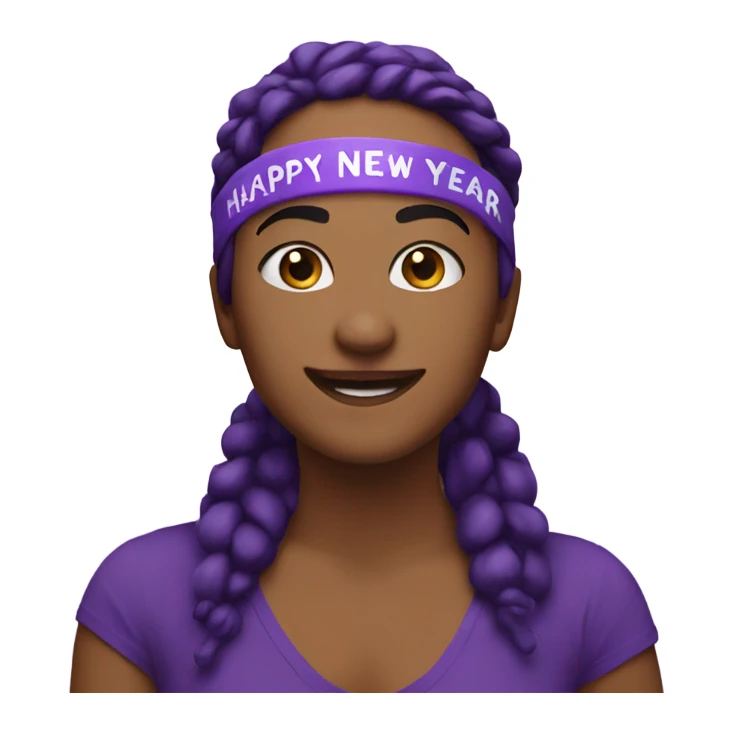 Happy New year purple headband  sticker