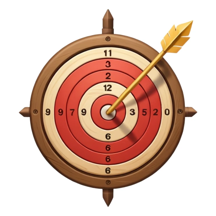 A target with an arrow in the center sticker