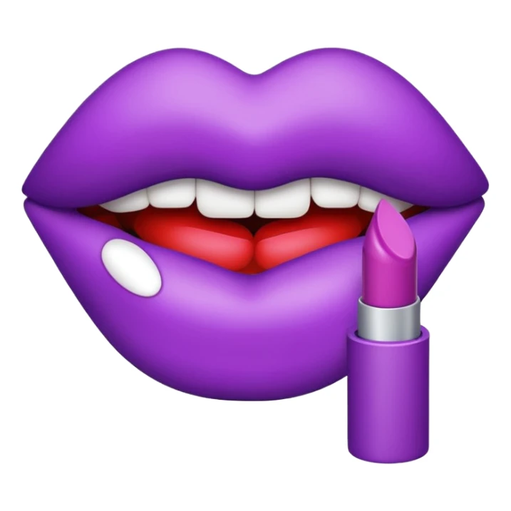 emoji marca de beijo de batom na cor do batom roxa sticker