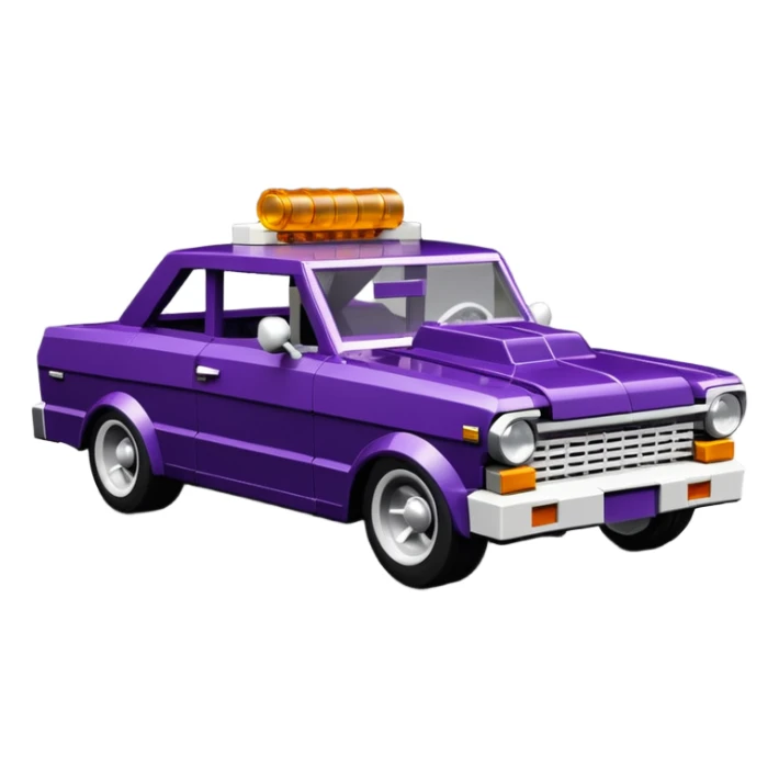 futuristic Jetson’s Lego midnight-dark-purple stealthy black metallic 1965 Chevy Nova SS street rat rod  understated  sticker