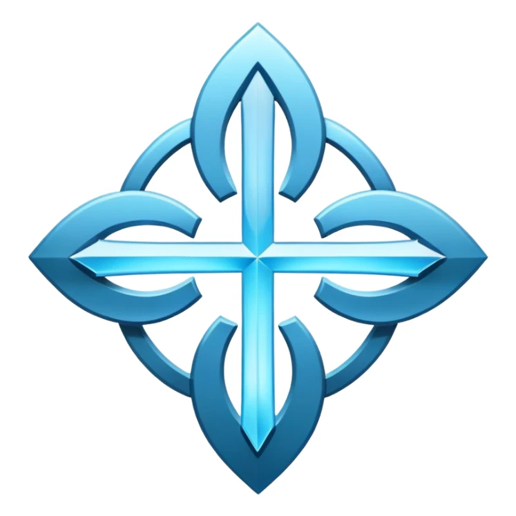 apostle emblem with light blue colors, biblical symbol sticker