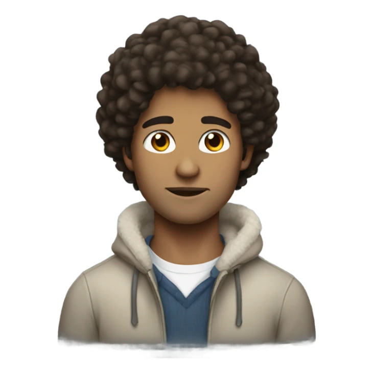 brunette pretty guy with fluffy hair  sticker