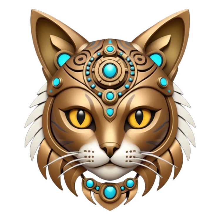 tribal shaman cat cyberborg sticker