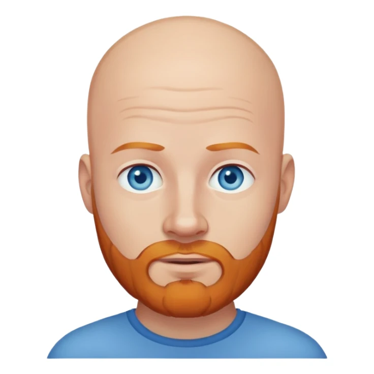 White bald man with blue eyes and ginger beard sticker