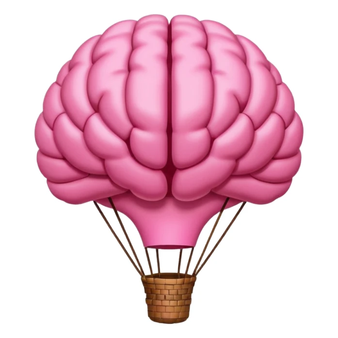 Globo aerostatico con forma de cerebro de color rosa sticker
