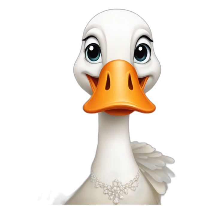 a goose in an elegant dress sticker