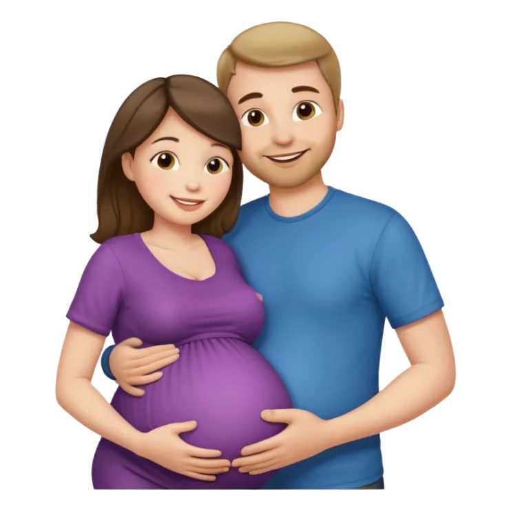 Femme enceinte homme fais bisous sur le ventre sticker