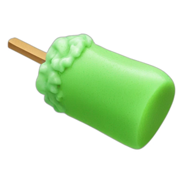 green frozen juice ice cream on a stick 3d sticker