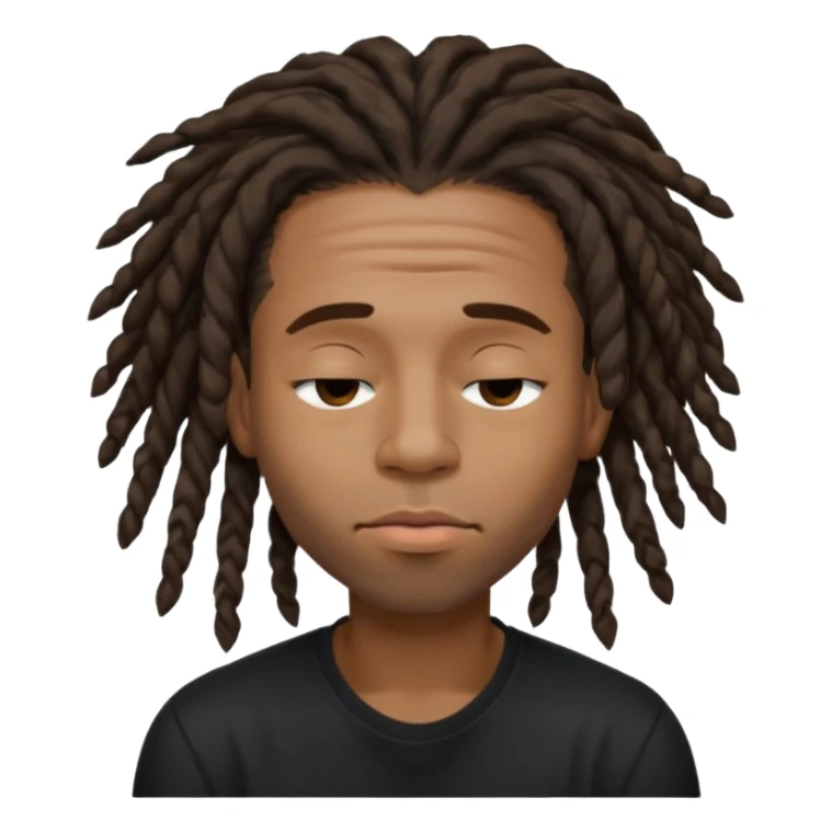 Black man with dreads and a clean shave puckering his lips and closing his eyes sticker