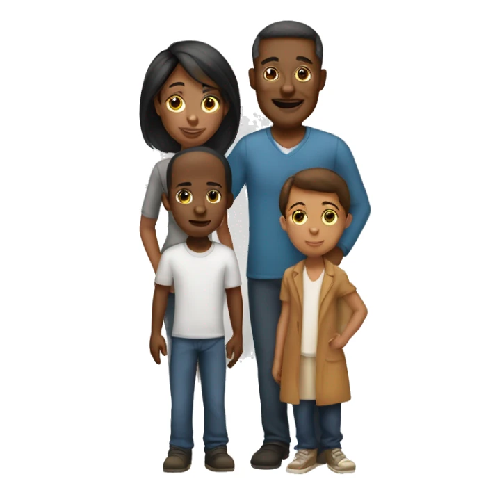 african american Mom, Dad, 3 teen boys sticker