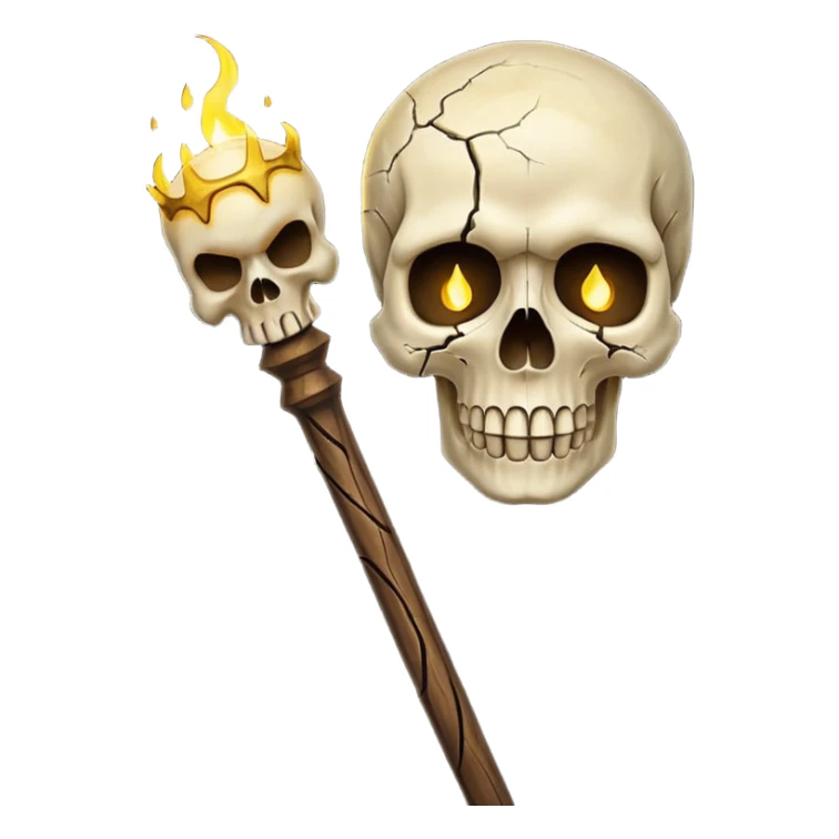 Skull Staff – Wooden staff with glowing skull top
 sticker