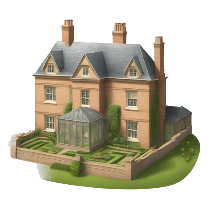 19th century English manor house with garden sticker