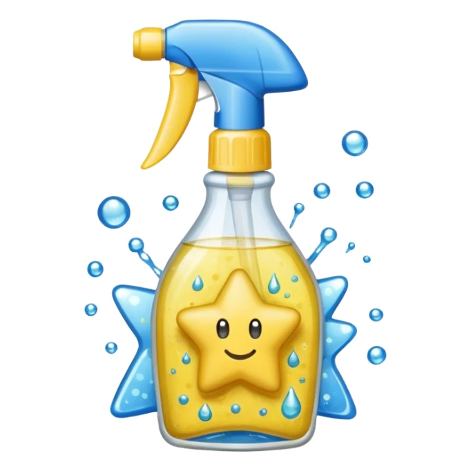 CLEANING_PRODUCTS
A cleaning set: a spray bottle with a sparkling star and a small sponge outline. sticker