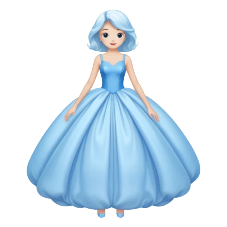 The bubble dress is typically a voluminous ball gown, designed to make Glinda look like she’s literally floating in a bubble. It features:  Pale blue or shimmering white-blue hues (in Ariana Grande’s movie version, it’s a soft, cotton-candy blue). sticker