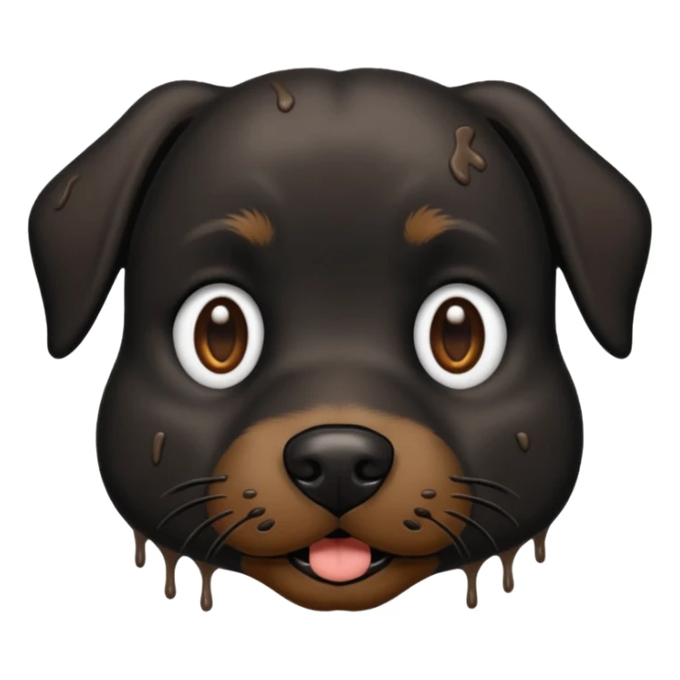 very muddy and dirty black dog face that doesnt look like pattern sticker