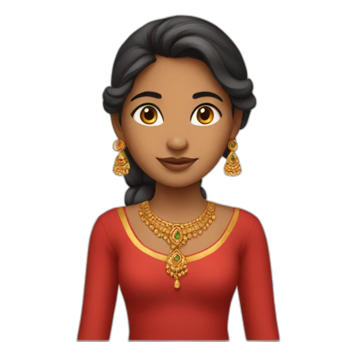 An Indian girl wearing red lhenga sticker