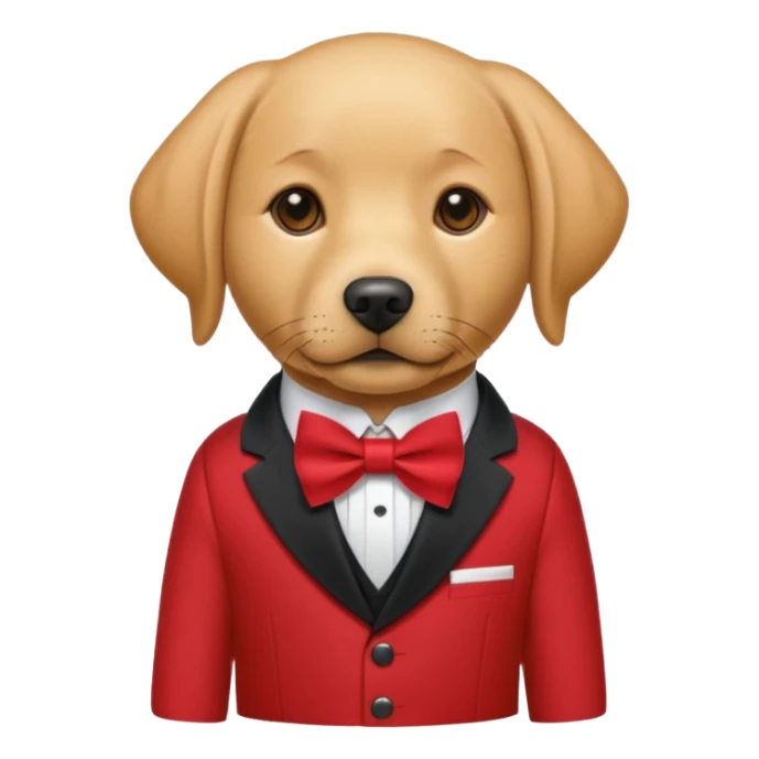 labrator Dog with NeckBow in red suit. sticker