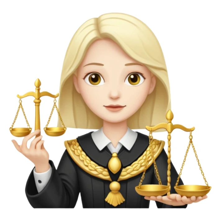 Fancy judge with golden scales sticker