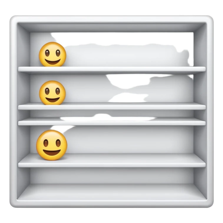 emoji of open magazine, inside the magazine there are illustrated empty shelfs sticker