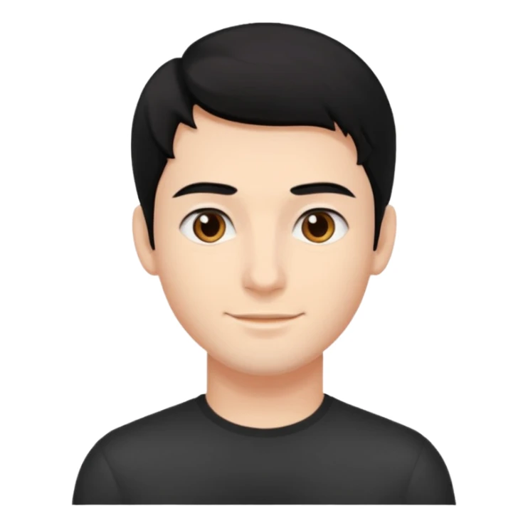 young man dark black hair sticker