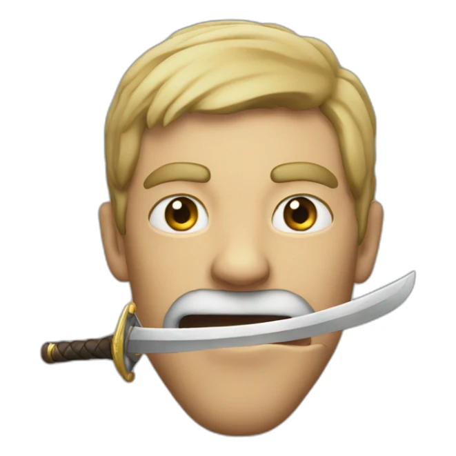 A man with a sword in his mouth sticker