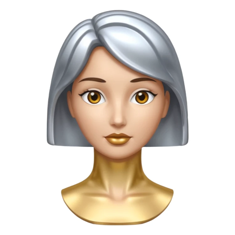 an elegant metallic chrome woman statue  sticker