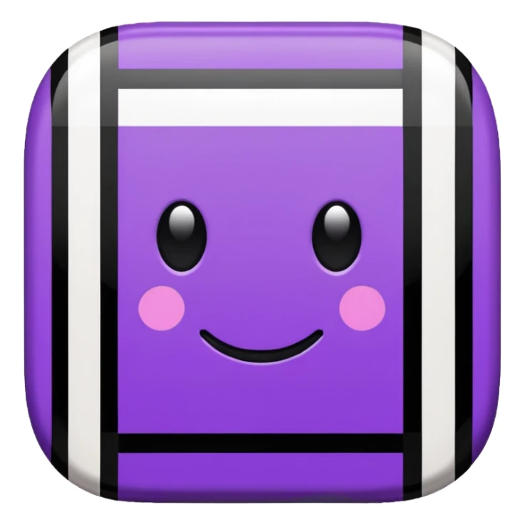 black pixel art vinyl with a purple and white striped middle label, pixel art sticker