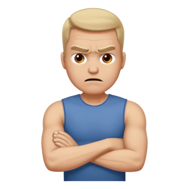 @Layla!: arms crossed holding neck angry guy sticker