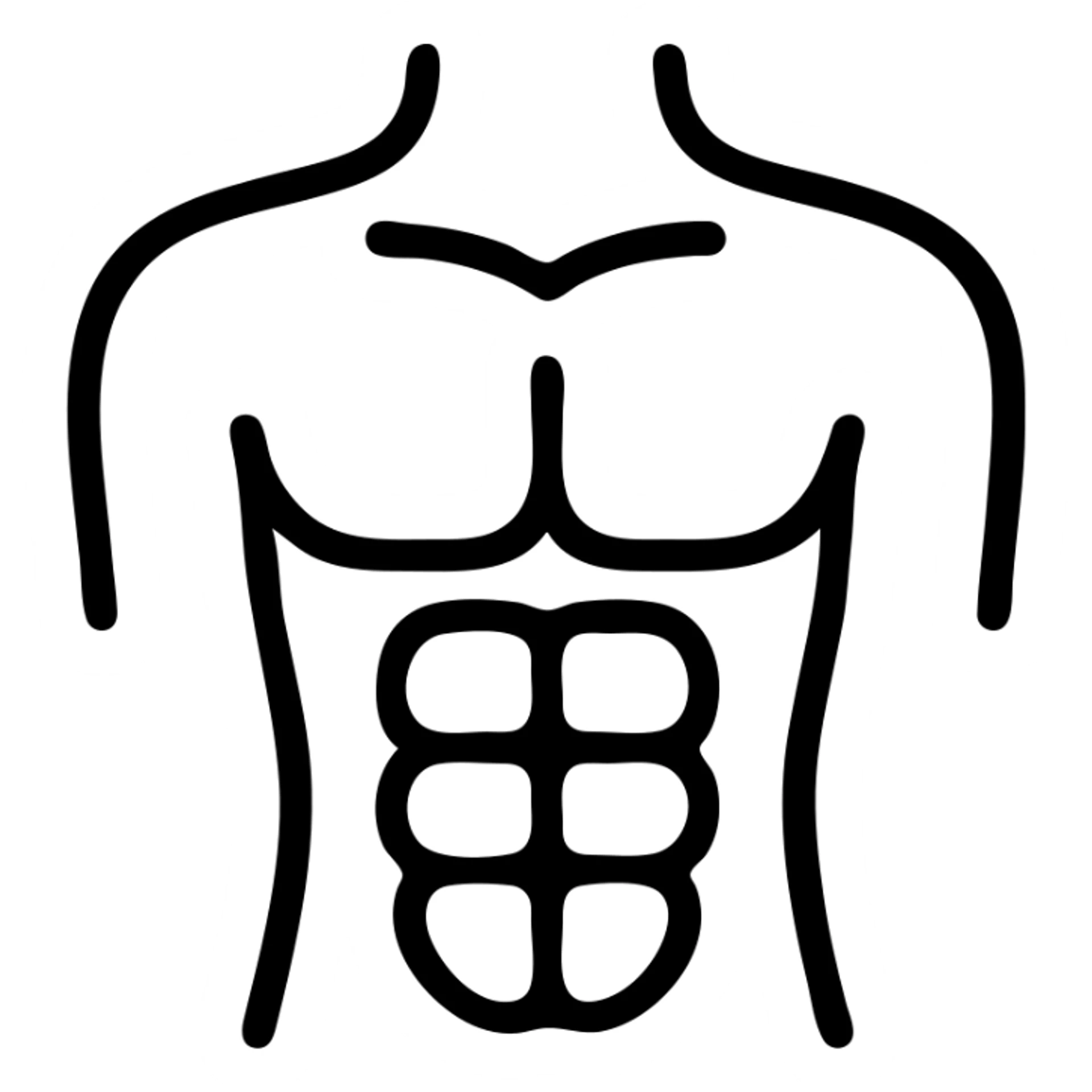 six pack abs icon, minimalist, clean lines, stylized torso, modern icon style sticker