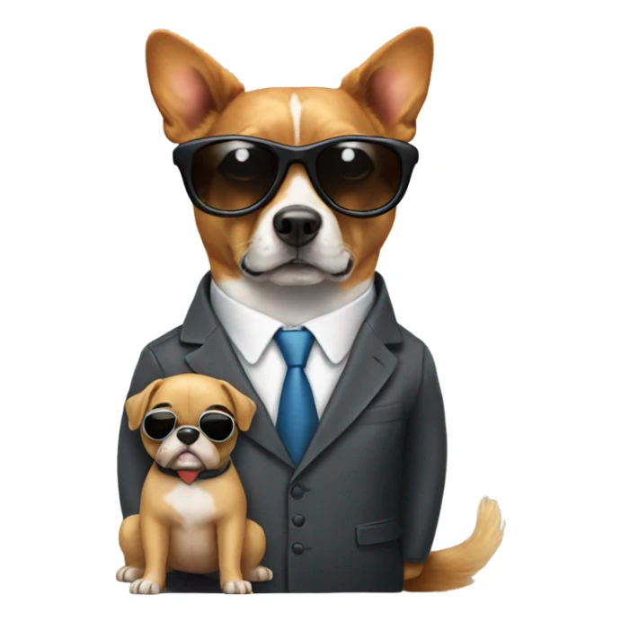 Butterfly wearing a suit with a dog wearing sunglasses sticker