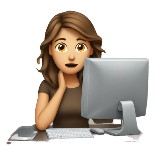 stressed-brown-hair-woman-at-computer sticker