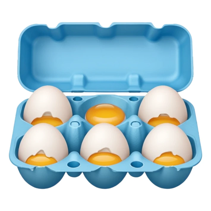 make a egg carton with six spaces but only one egg inside to represent isolation. make the egg have a sad expression like a sad face with tears to communicate his worry. the egg should be white and be the only egg inside the carton. sticker