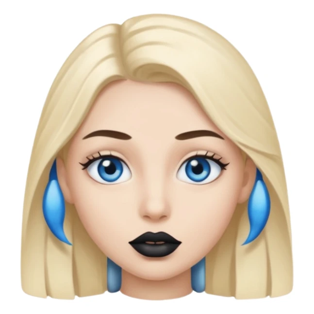 A 67 color blue black eye and lips. sticker