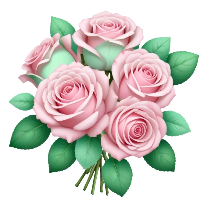 Light pink and mint rose bouquet with beautiful finish sticker