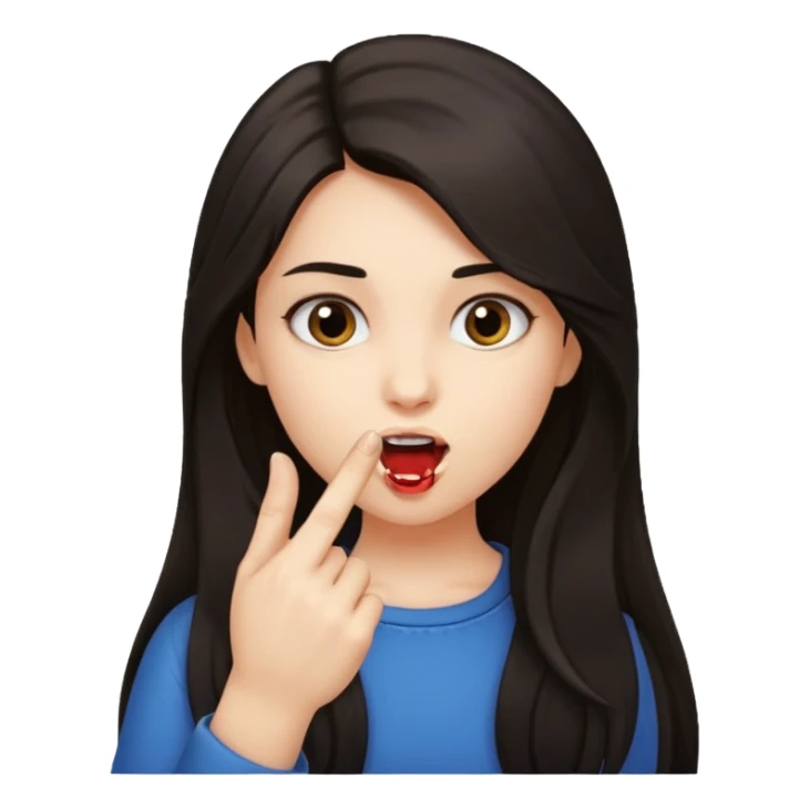 Una chica que tenga una cara y que se muerda el dedo índice  sticker
