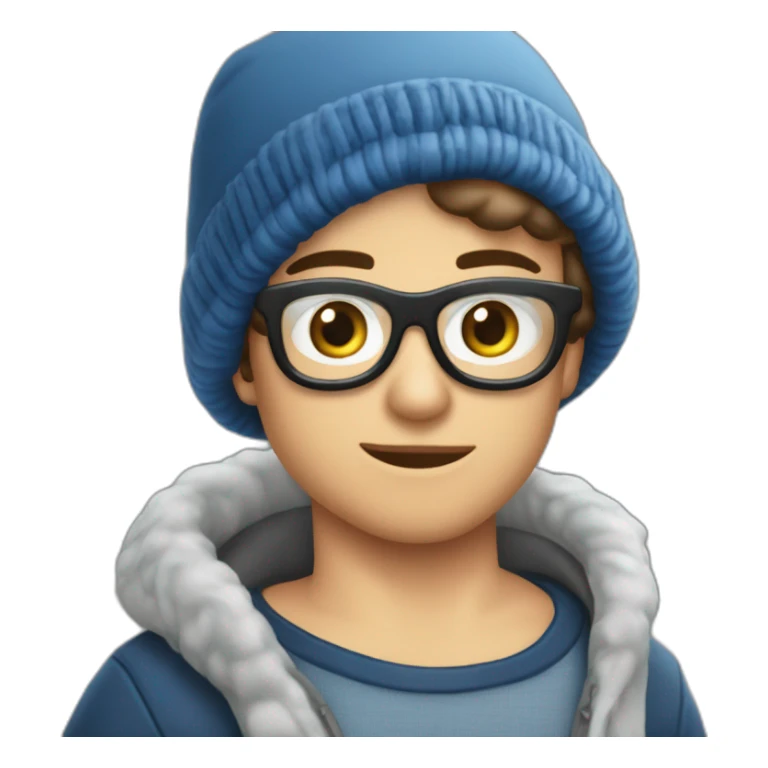 Tobey mcguire yeux bleu, lunette, chemise,  bonnet de Noël sticker