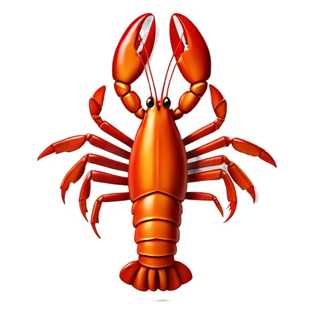 cooked red lobster served on a plate, with a focus on its claws and tail, vibrant and appetizing.” sticker