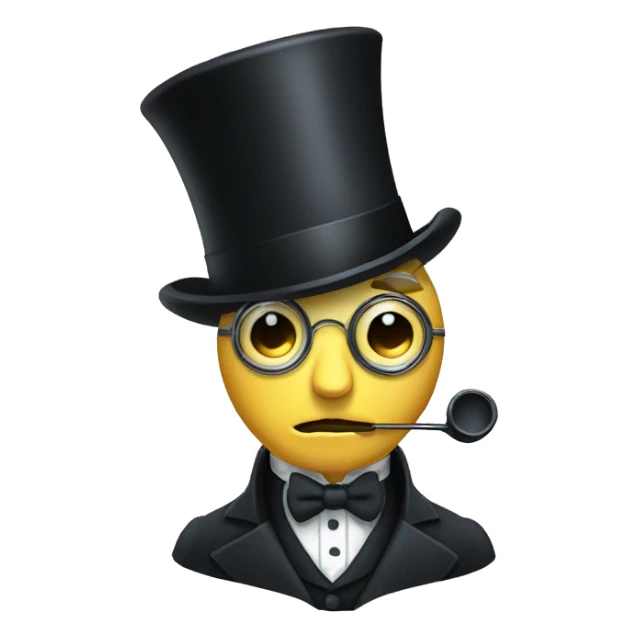 A man in a top hat and monocle being sick sticker