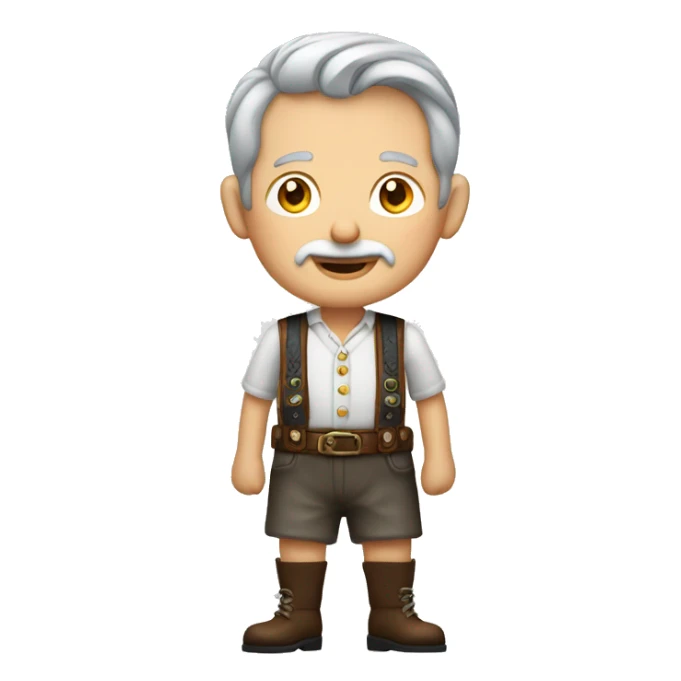 A grey haired man in lederhosen sticker