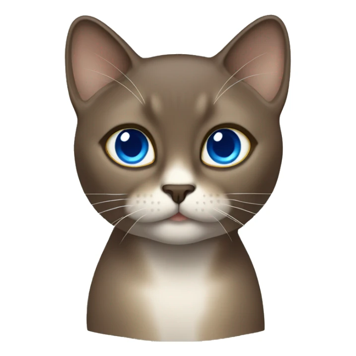 Dark Brown face - beige body female thai cat with blue eyes  sticker