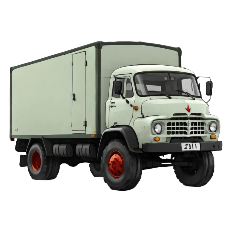 ZIL-130 Soviet cargo truck with distinctive cabin design sticker