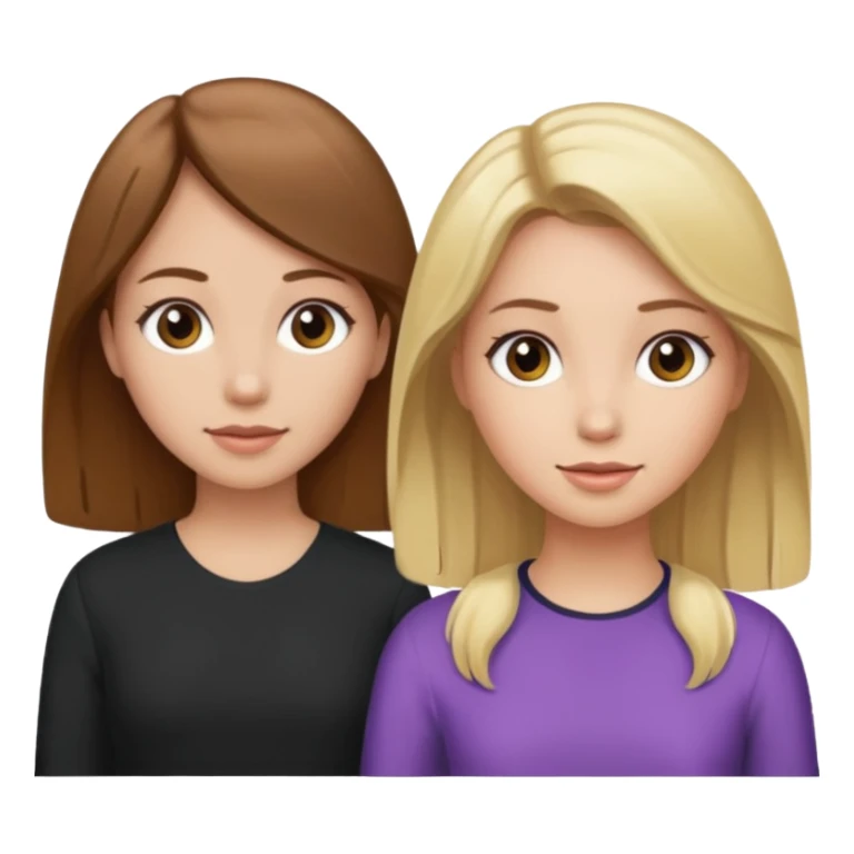 Maman cheveux marrons et fille cheveux blond sticker