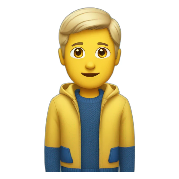 white man in blue and yellow sweater sticker
