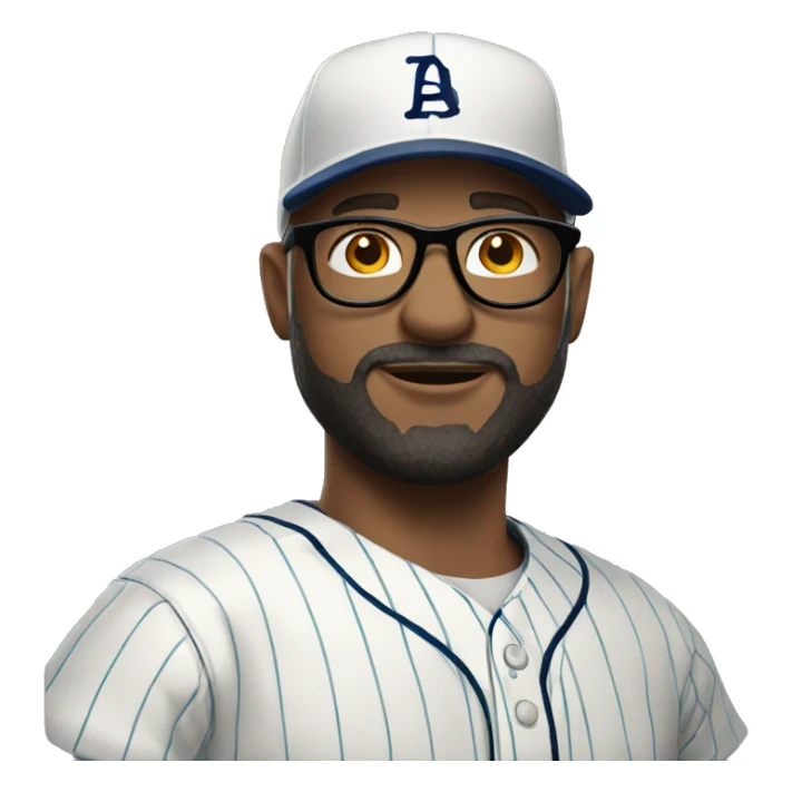 bald man with a base ball hat beard and glasses sticker